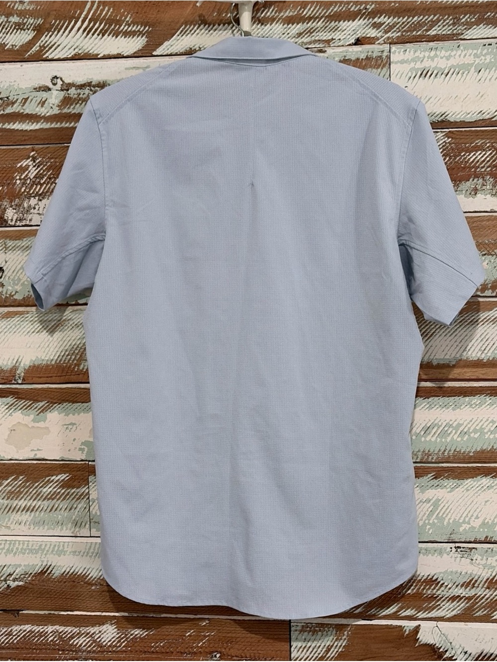 LULULEMON Airing Easy Short Sleeve Shirt Mens L Starch Blue Button Travel Beach - Picture 4 of 6